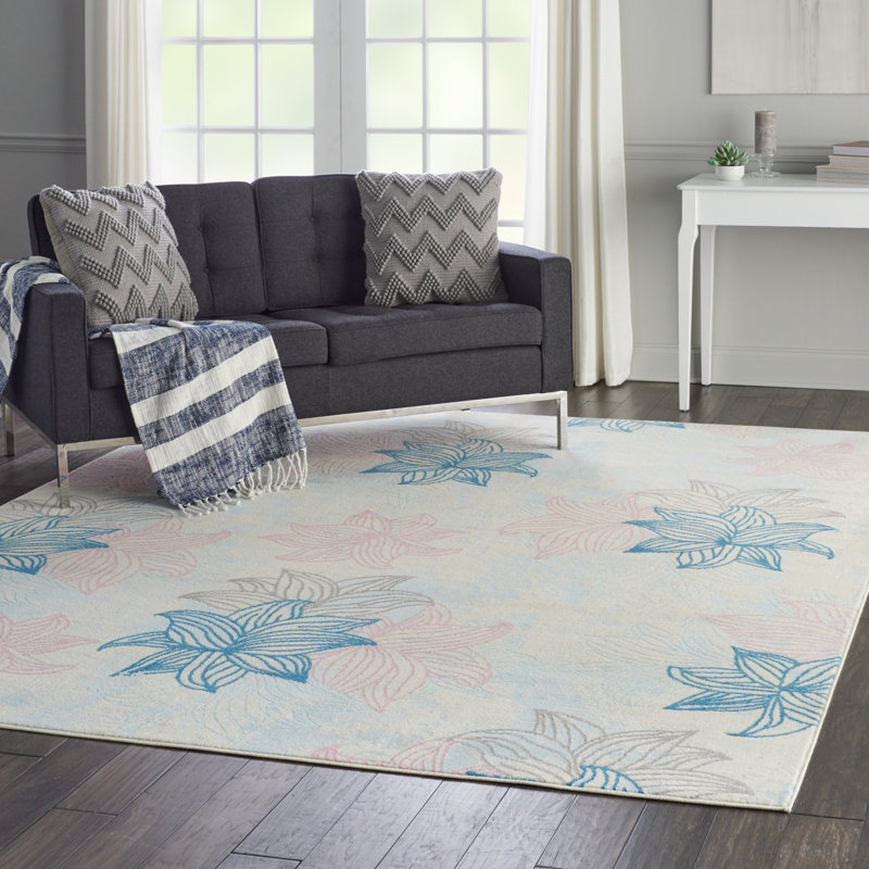 Winston Porter Kardinya Performance Ivory/Pink/Blue Rug & Reviews Wayfair